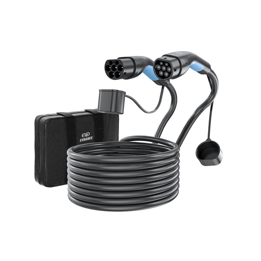Câble de chargement EV EVDANCE triphasé de type 2, 32 A (22 kW)