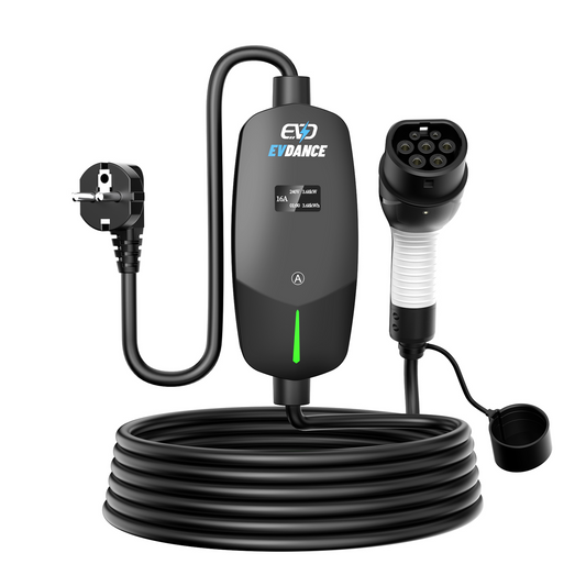 EVDANCE Chargeur EV monophasé type 2 16A Max, 3,68 (kW), prise Schuko