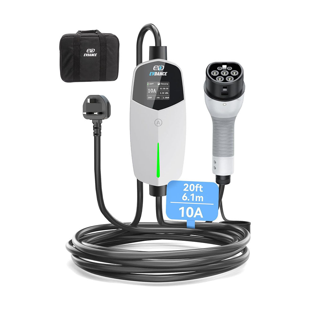 EVDANCE Single Phase Type 2 EV Charger 10A Max, 2.3 (kW), 3 Pin Plug