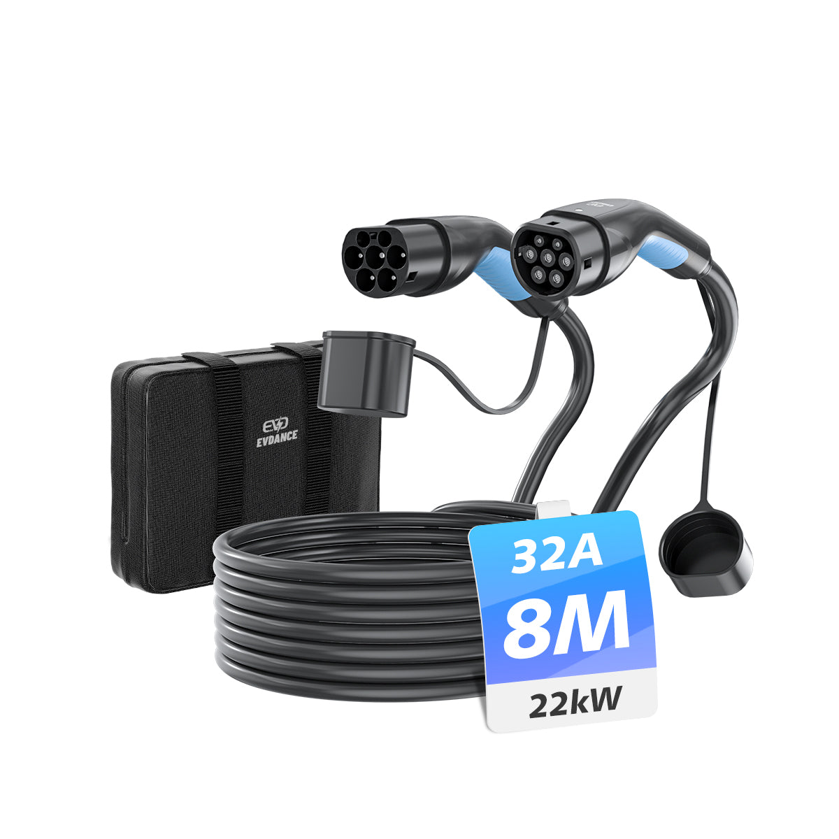 EVDANCE 3-phasiges Typ-2-zu-Typ-2-Ladekabel 32 A