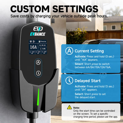 EVDANCE 11kW Mobile Wallbox with APP – 3 Phase Type 2 EV Charger, 16A | 7.86m Cable + Holder