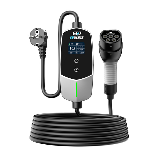 EVDANCE Chargeur EV monophasé type 2 16A Max, 3,68 (kW), prise Schuko