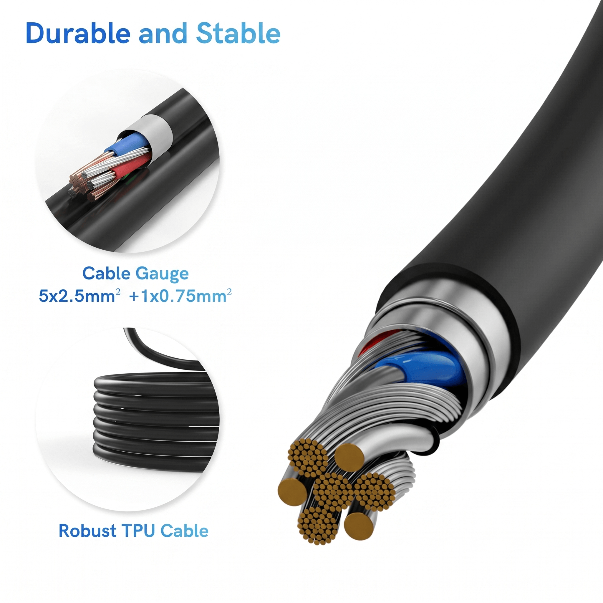 EVDANCE 3 Phase Type 2 EV Charging Cable, 32A (22kW)
