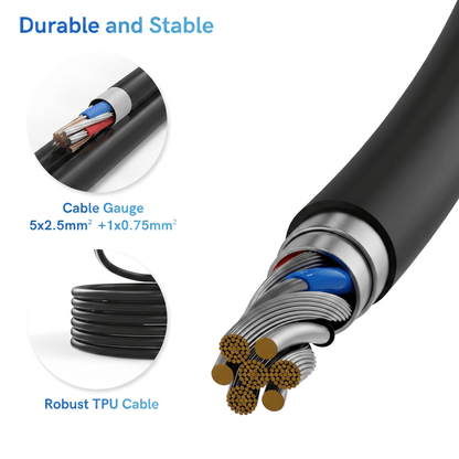 EVDANCE 3 Phase Type 2 EV Charging Cable, 32A (22kW)