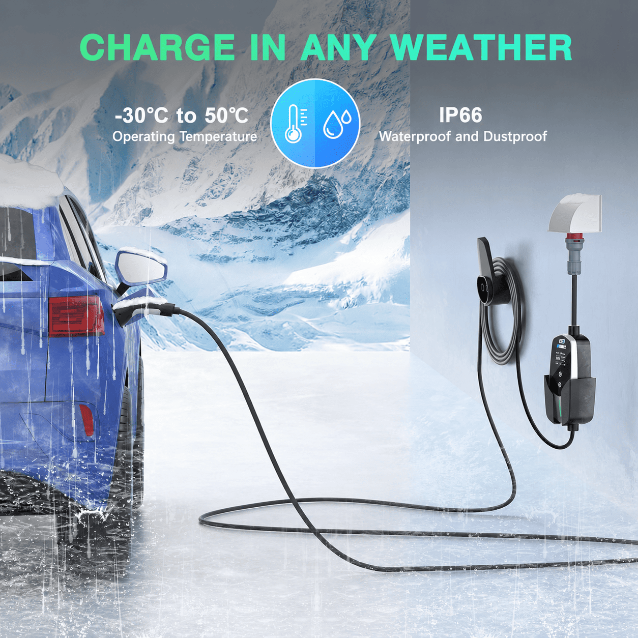 EVDANCE 11 (kW) Mobile Wallbox, 3 Phase Type 2 EV Charger 16A Max, CEE Plug