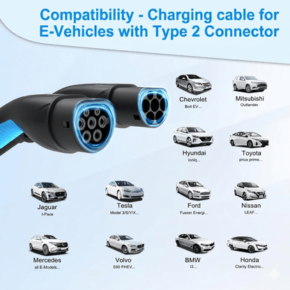EVDANCE 3 Phase Type 2 EV Charging Cable, 16A (11kW)