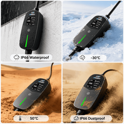 EVDANCE Single Phase Type 2 EV Charger 16A Max, 3.68 (kW), Schuko Plug