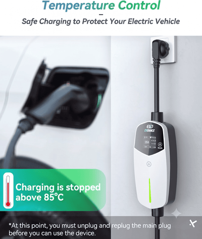 EVDANCE Single Phase Type 2 EV Charger 16A Max, 3.68 (kW), Schuko Plug