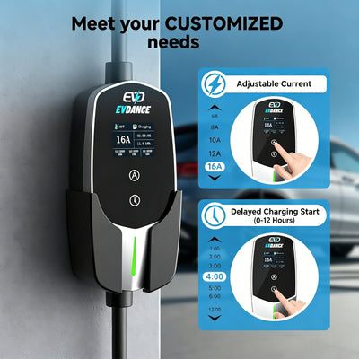 EVDANCE 11 (kW) Mobile Wallbox, 3 Phase EV Charger 16A Max with DC 6mA Protection