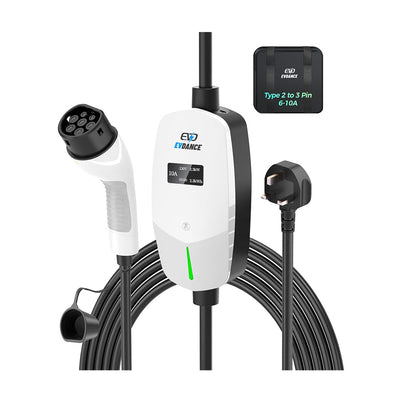 EVDANCE Single Phase Type 2 EV Charger 10A Max, 2.3 (kW), 3 Pin Plug