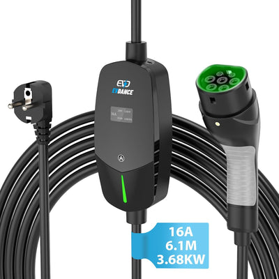 EVDANCE Single Phase Type 2 EV Charger 16A, 3.68 (kW), Schuko Plug