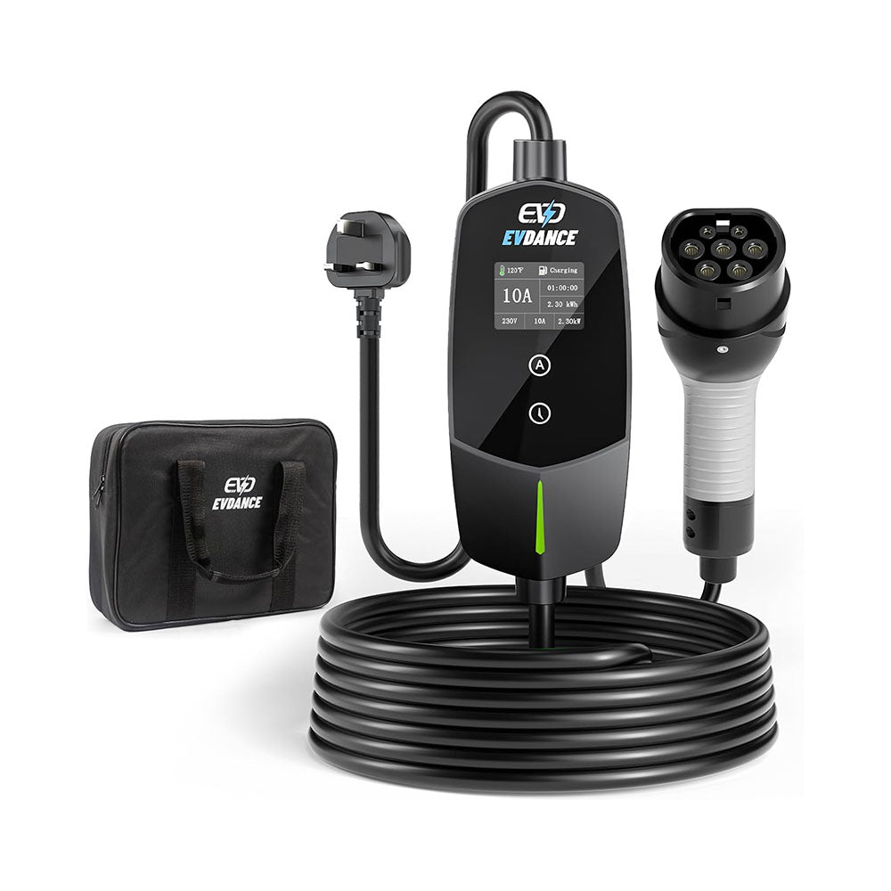 EVDANCE Single Phase Type 2 EV Charger 10A Max, 2.3 (kW), 3 Pin Plug