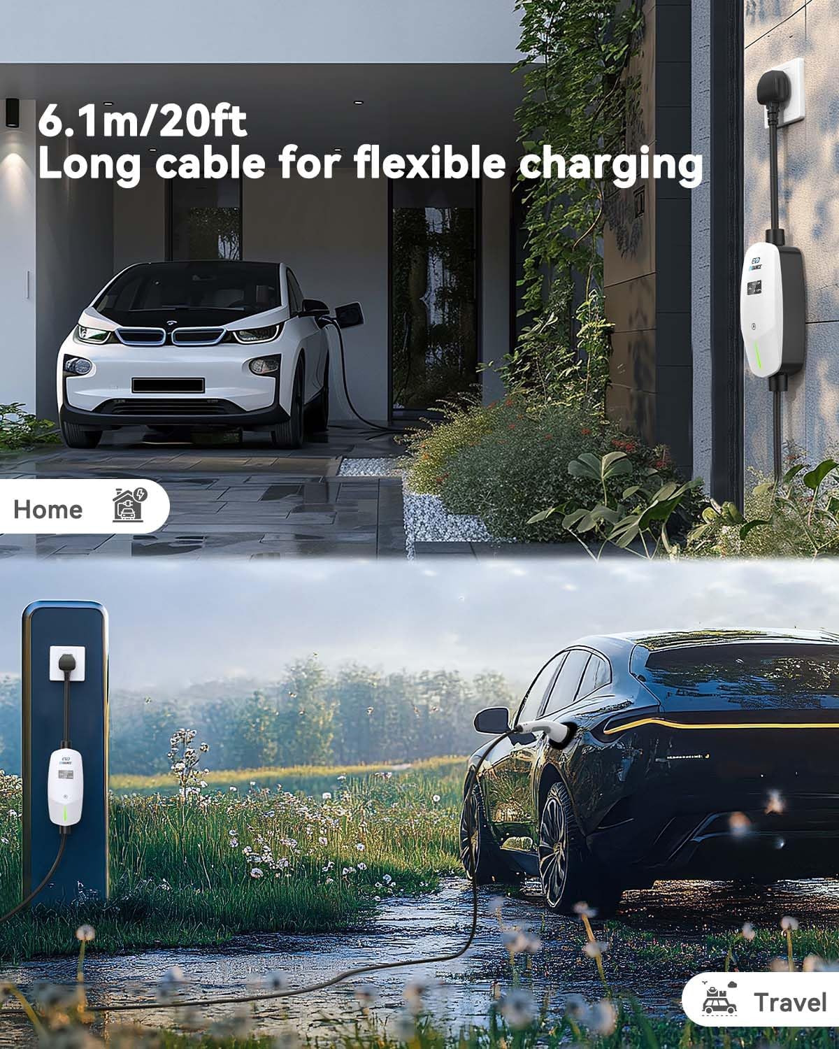 EVDANCE Single Phase Type 2 EV Charger 10A Max, 2.3 (kW), 3 Pin Plug